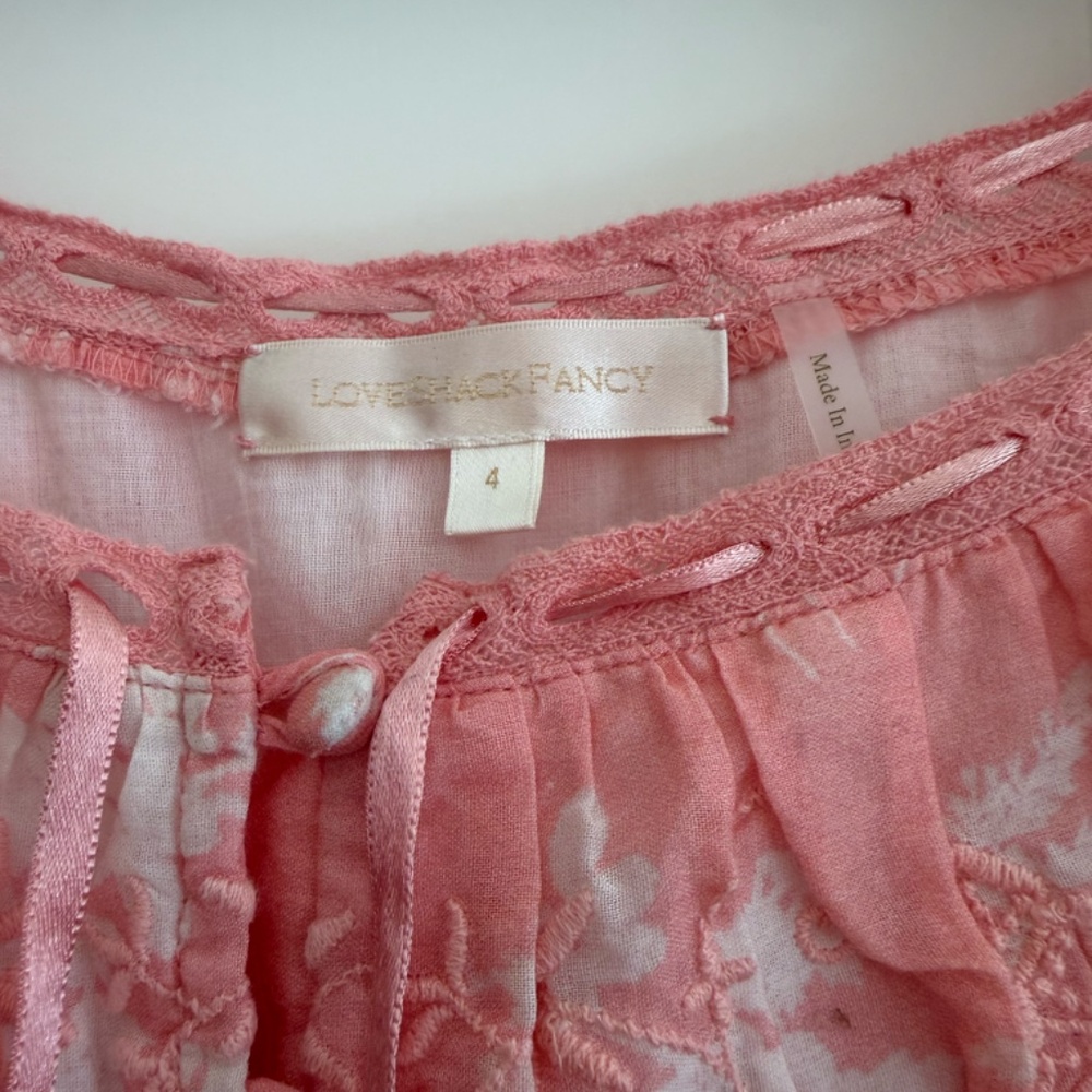 LoveShackFancy Tayton Floral Print Mini Dress - Size 4 - Picture 2 of 4